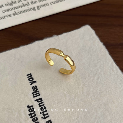 A廠【5880】時尚高級感開口可調電鍍18K真金保色戒指簡約光面通勤手飾 25.05-4