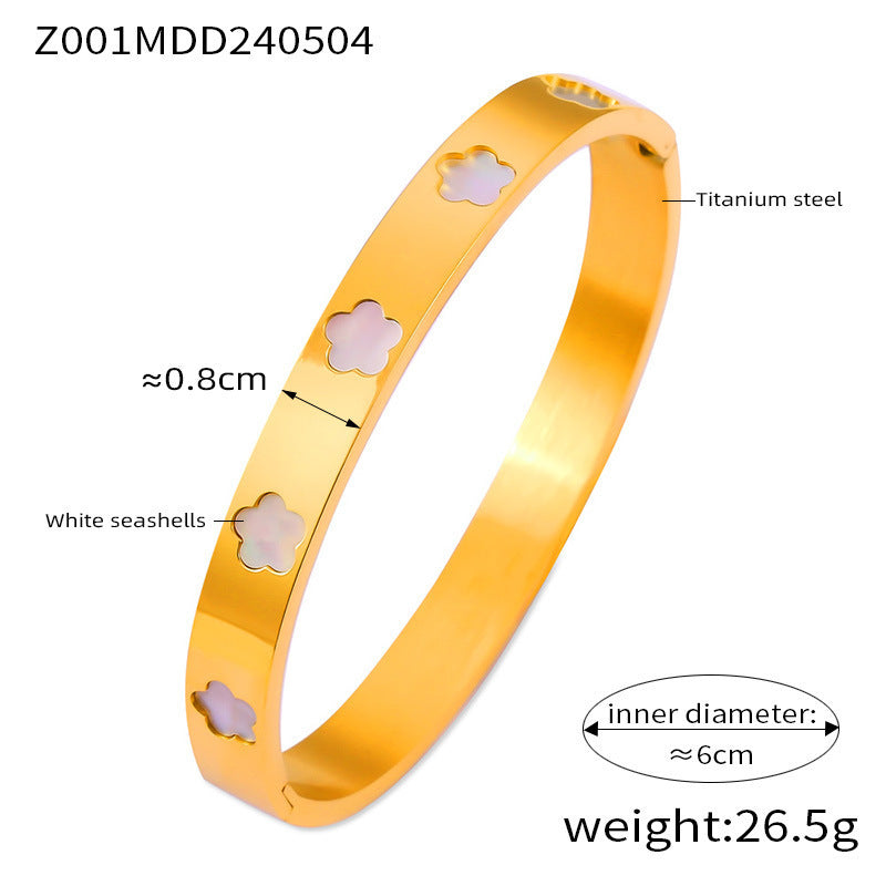 B廠【Z001】歐美ins小眾簡約設計鋯石手鐲個性輕奢玻璃石壓克力花朵手環組合
 26.01-3