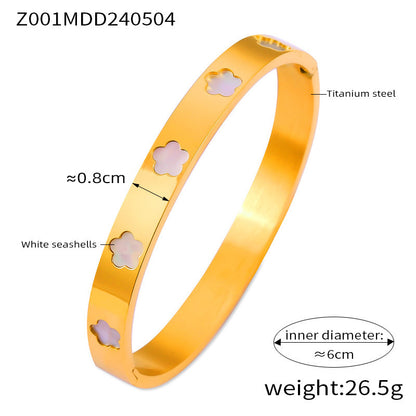 B廠【Z001】歐美ins小眾簡約設計鋯石手鐲個性輕奢玻璃石壓克力花朵手環組合
 26.01-3