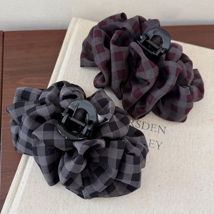 C廠【P55】學院風格紋雲朵泡泡抓夾髮夾女後腦勺鯊魚夾大號髮卡夾子盤髮頭飾
 25.12-2「C廠-單筆結帳需滿，NT$500出貨(不含運費)」