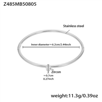 B廠【Z480】歐美新款飾品不鏽鋼竹節滿鋯石卡扣手鐲幾何交叉手鐲不掉色 25.08-3