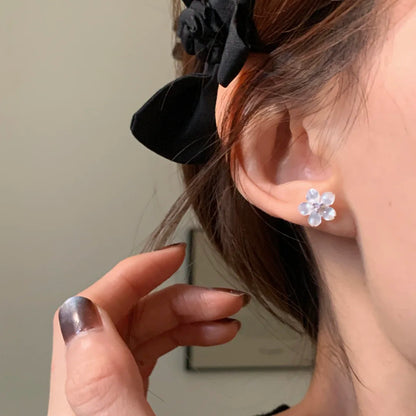 E廠【XDQ10946E】S925純銀甜美氣質貝殼花朵耳環女時尚高級感櫻花耳飾小眾百搭
 26.06-3