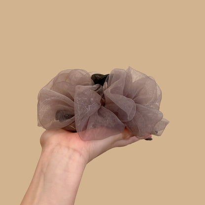 C廠【X75】溫柔氣質歐根紗褶皺抓夾女高級感後腦勺顯髮量鯊魚夾優雅盤髮夾子
 26.04-1「C廠-單筆結帳需滿，NT$500出貨(不含運費)」