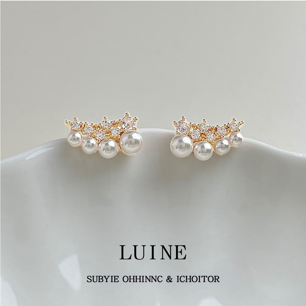 A廠【6042】實物很美~輕奢高級感煙火鋯石耳環女2025新款爆款小眾設計感耳飾
 25.12-1