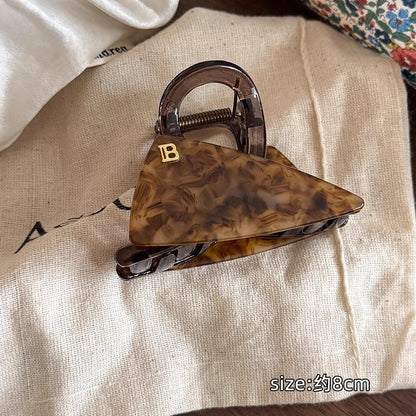 C廠【P85】韓國版三角豹紋醋酸頭髮抓夾女鯊夾2025新款盤髮夾時尚高級感髮飾
 25.12-3「C廠-單筆結帳需滿，NT$500出貨(不含運費)」