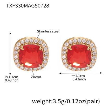 B廠【TXP330】新中式配件不鏽鋼5A鋯石項鍊耳環組ins小眾設計開口戒指 25.08-1