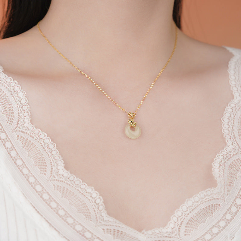 E廠【YC3540N】原創S999足銀馬上有錢平安扣項鍊女本命年復古福氣鎖骨鏈
 25.10-5