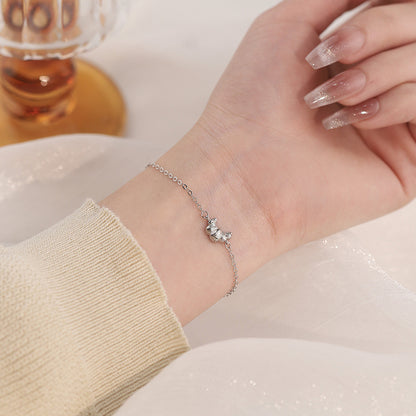 D廠【YC5145SL】S925純銀牛角包手鍊可愛童趣爆款小眾獨特設計感清新手飾 25.02-2