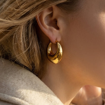 B廠【F040】法式marka時尚小眾設計U型耳環不鏽鋼鍍18k真金跨境氣質百搭耳飾
 26.02-1