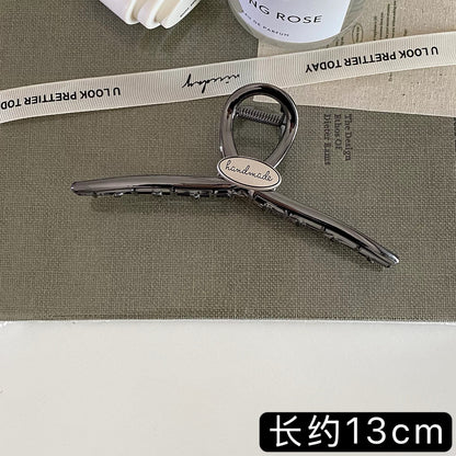 C廠【X193】高品質感字母金屬大號抓夾髮量多通勤百搭冷淡風髮夾鯊魚夾子髮飾
 26.04-5「C廠-單筆結帳需滿，NT$500出貨(不含運費)」