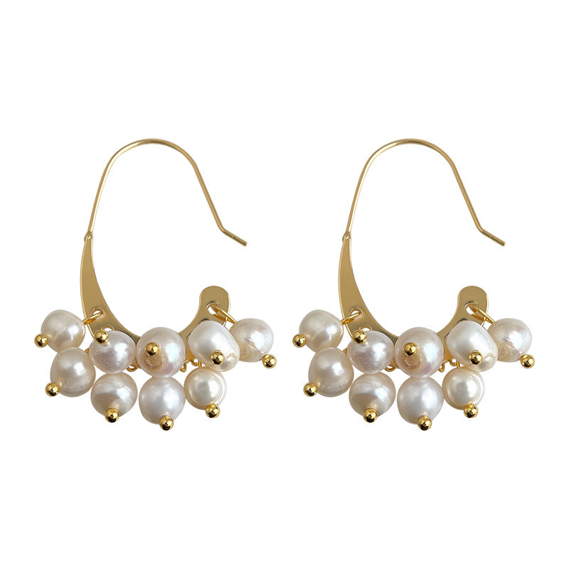 A廠【7097】天然淡水珍珠時尚高級感輕奢風手工耳環景區飾品耳飾
 25.11-3