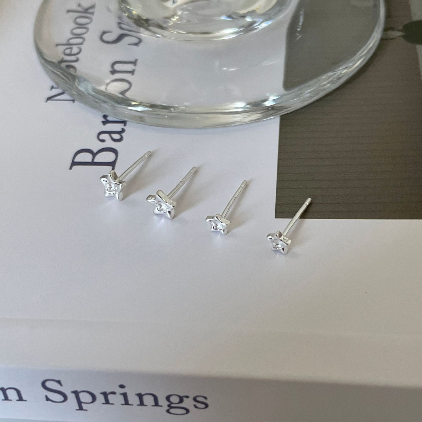 E廠【DQ10097E】S999純銀簡約小清新星星耳環女迷你設計星形耳骨釘疊戴耳飾潮
 25.10-3