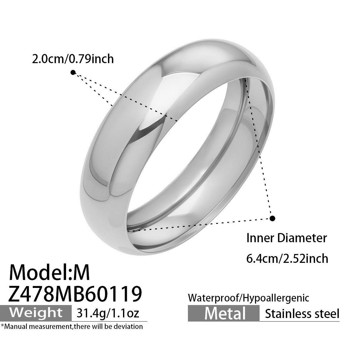 B廠【Z478】歐美簡約輕奢手環精拋光鏡面手鐲不鏽鋼材質鍍18k金時尚百搭飾品
 26.01-4