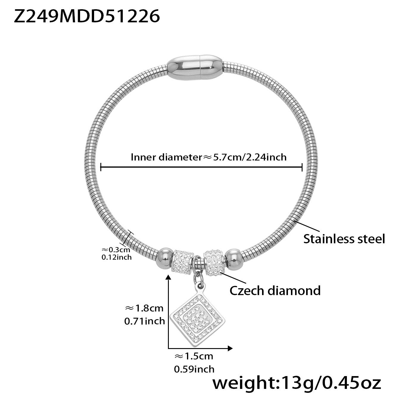 B廠【Z243】歐美時尚氣質女手環輕奢風鋯石生命樹吊墜手鐲不鏽鋼鍍18k真金
 26.01-1