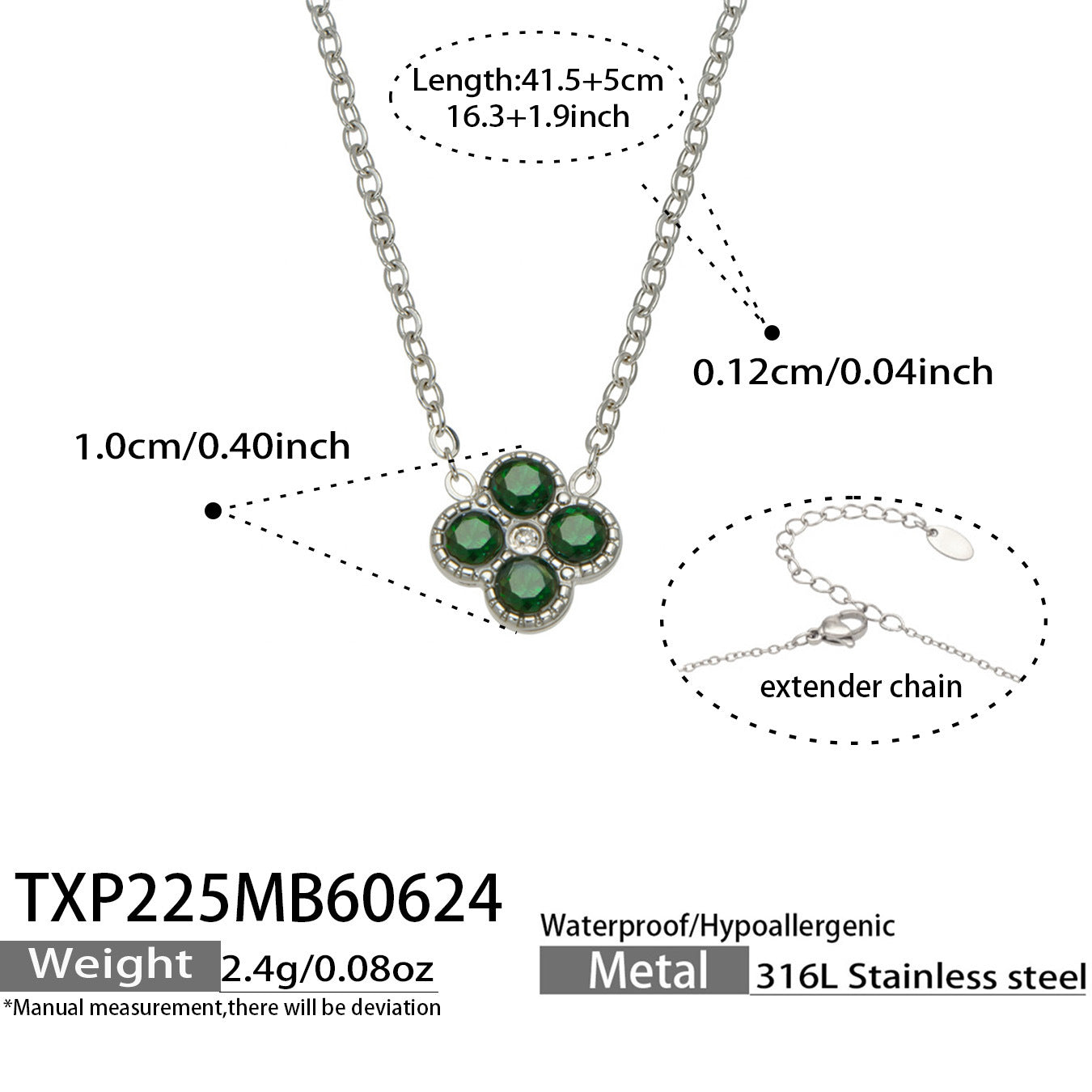 B廠【TXP225】跨境時尚花朵鑲水鑽耳釘ins小眾精緻女士項鍊首飾套裝不銹鋼飾品 26.07-1