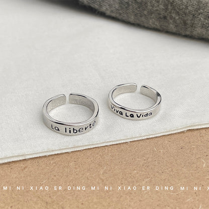 A廠【5990】時尚甜酷風個性小眾設計師款字母鍍真金保色戒指開口可調指環女 25.05-1