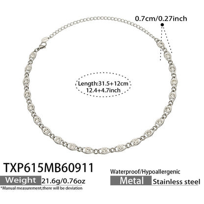 B廠【TXP615】歐美流行多巴胺高級感彩色鋯石不銹鋼手鍊項鍊不掉色時尚女鎖骨鏈
 26.09-3