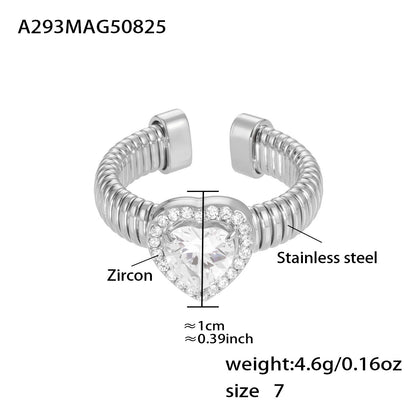 B廠【A293】小眾設計精緻戒指組合輕奢幾何愛心造型指環不銹鋼材質飾品 25.08-5