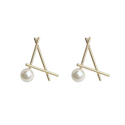 A廠【6687】個性ins設計師款幾何不規則線條感新款耳環飾品 耳環
 25.09-1