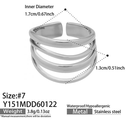 B廠【Y144】跨國小眾高級感輕奢幾何開口指環不銹鋼鍍金ins個性設計百搭戒指
 26.01-4