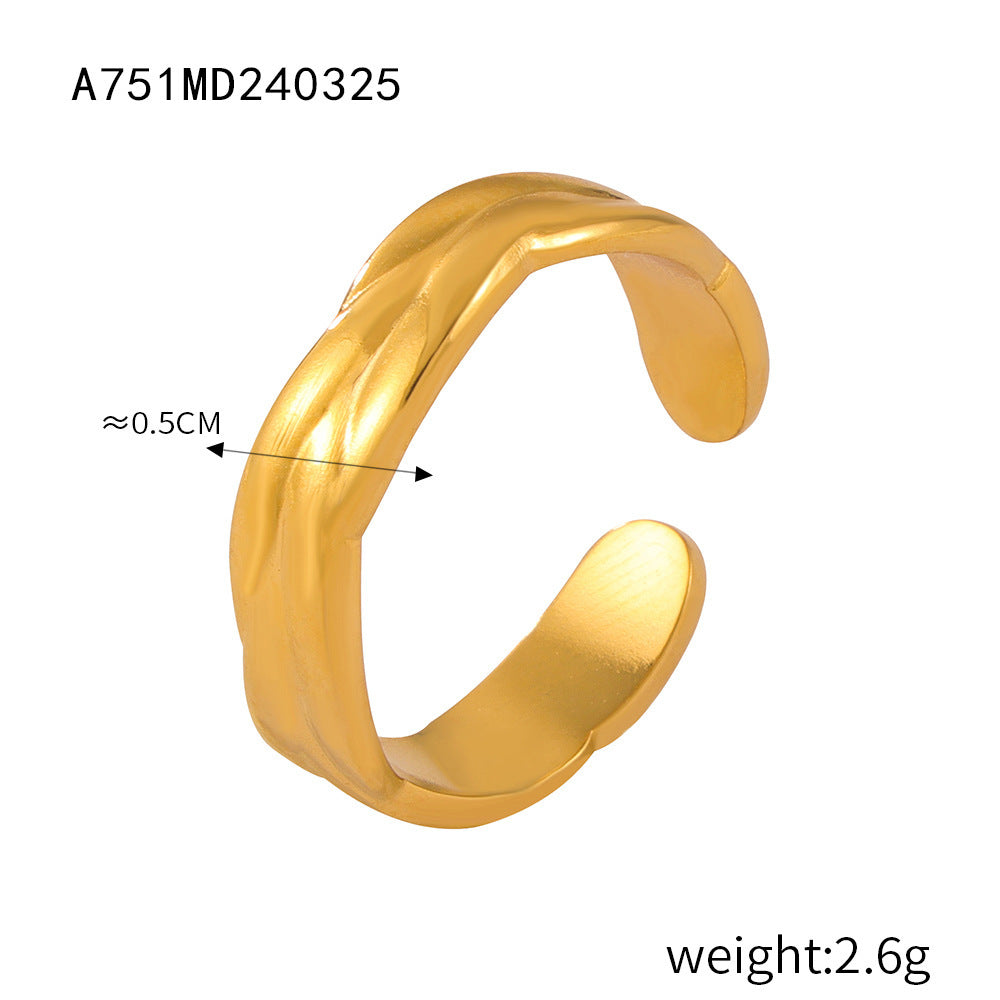 B廠【A750-58】ring歐美不規則紋理質感幾何戒指凹凸創意設計氣質簡約女指環飾品 24.04-1