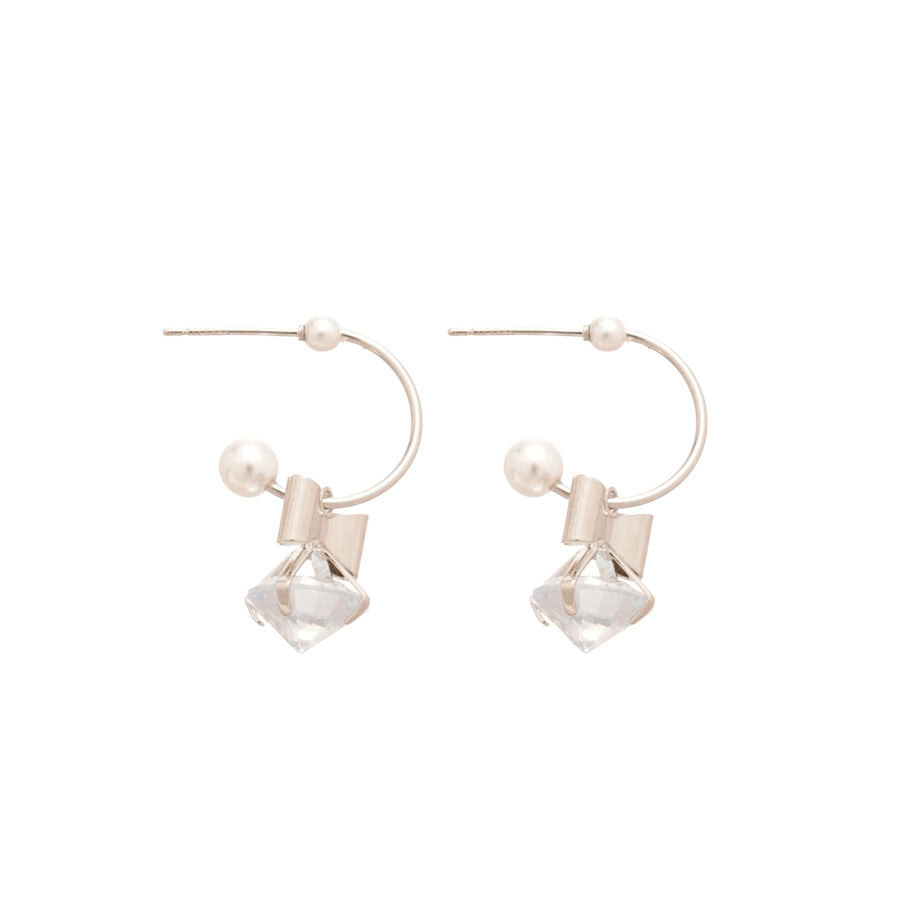 A廠【HE29116】925銀針蝴蝶結吊墜珍珠耳環韓系ins優雅精緻耳環輕奢高級感耳飾
 25.11-1