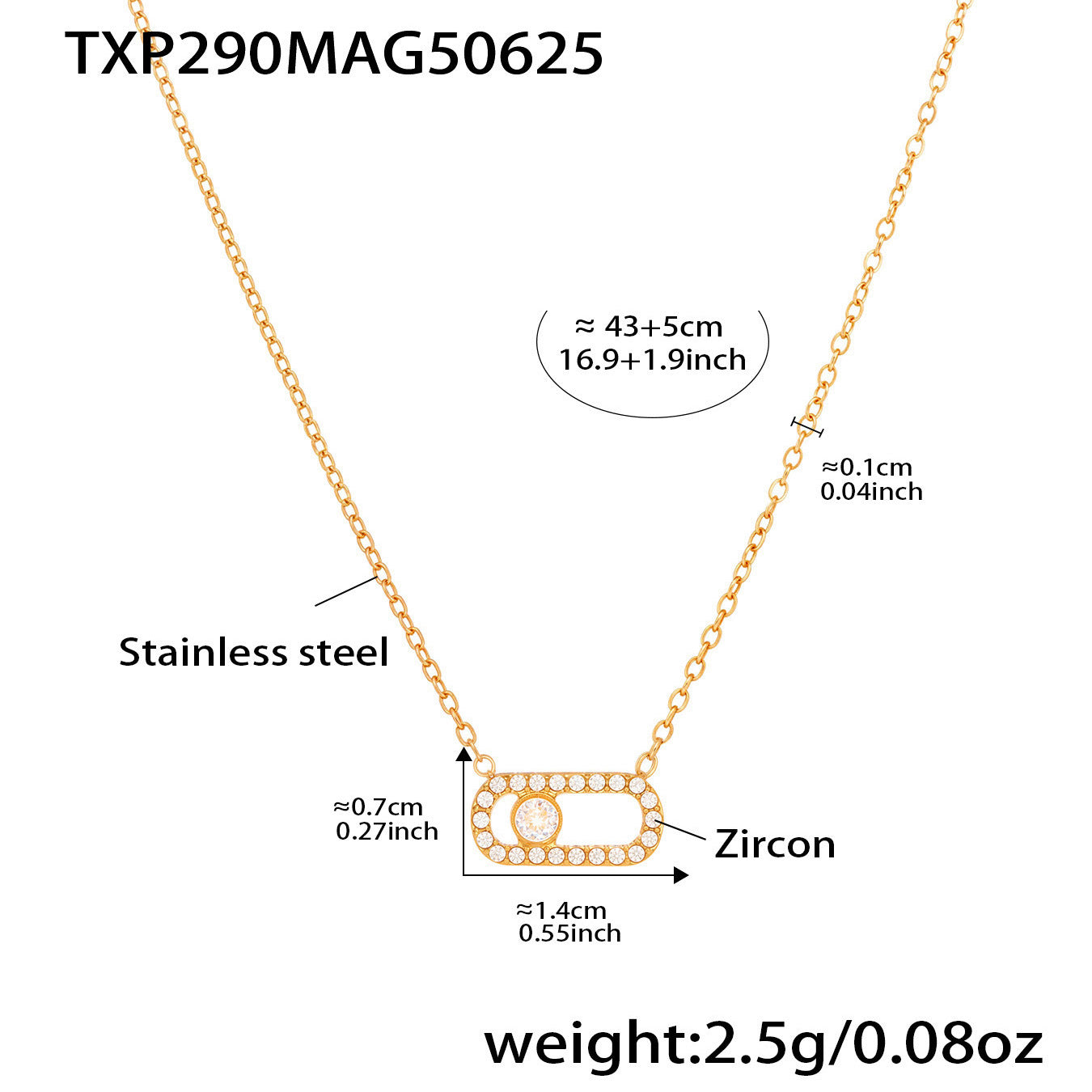 B廠【TXP290】歐美飾品不鏽鋼5A鋯石鎖骨項鍊戒指首飾組18k鍍金不掉色 25.07-1