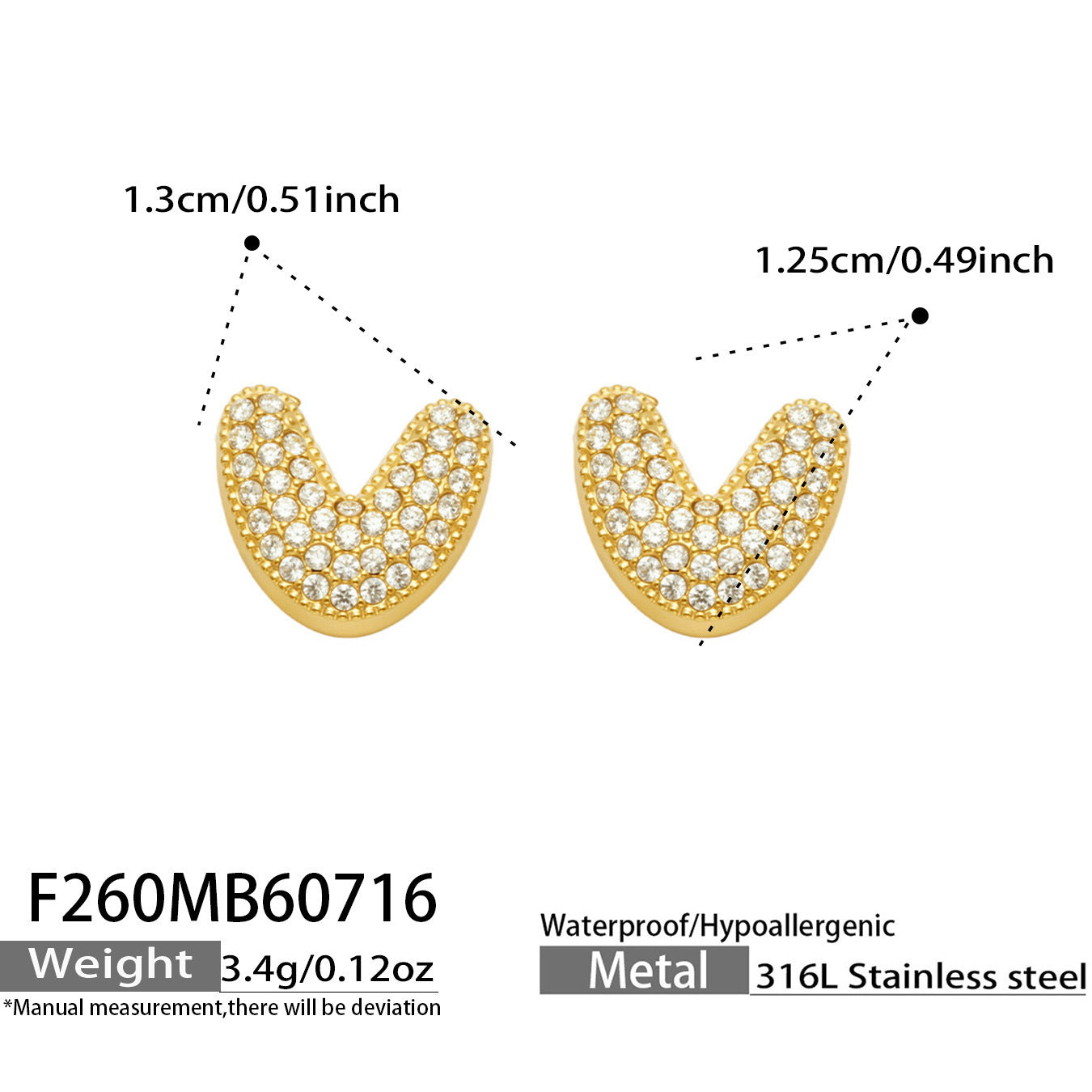 B廠【F260】新款熱銷鋯石26個英文字母不銹鋼鍍18k金 歐美輕奢女飾品耳環
 26.07-4