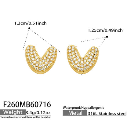 B廠【F260】新款熱銷鋯石26個英文字母不銹鋼鍍18k金 歐美輕奢女飾品耳環
 26.07-4