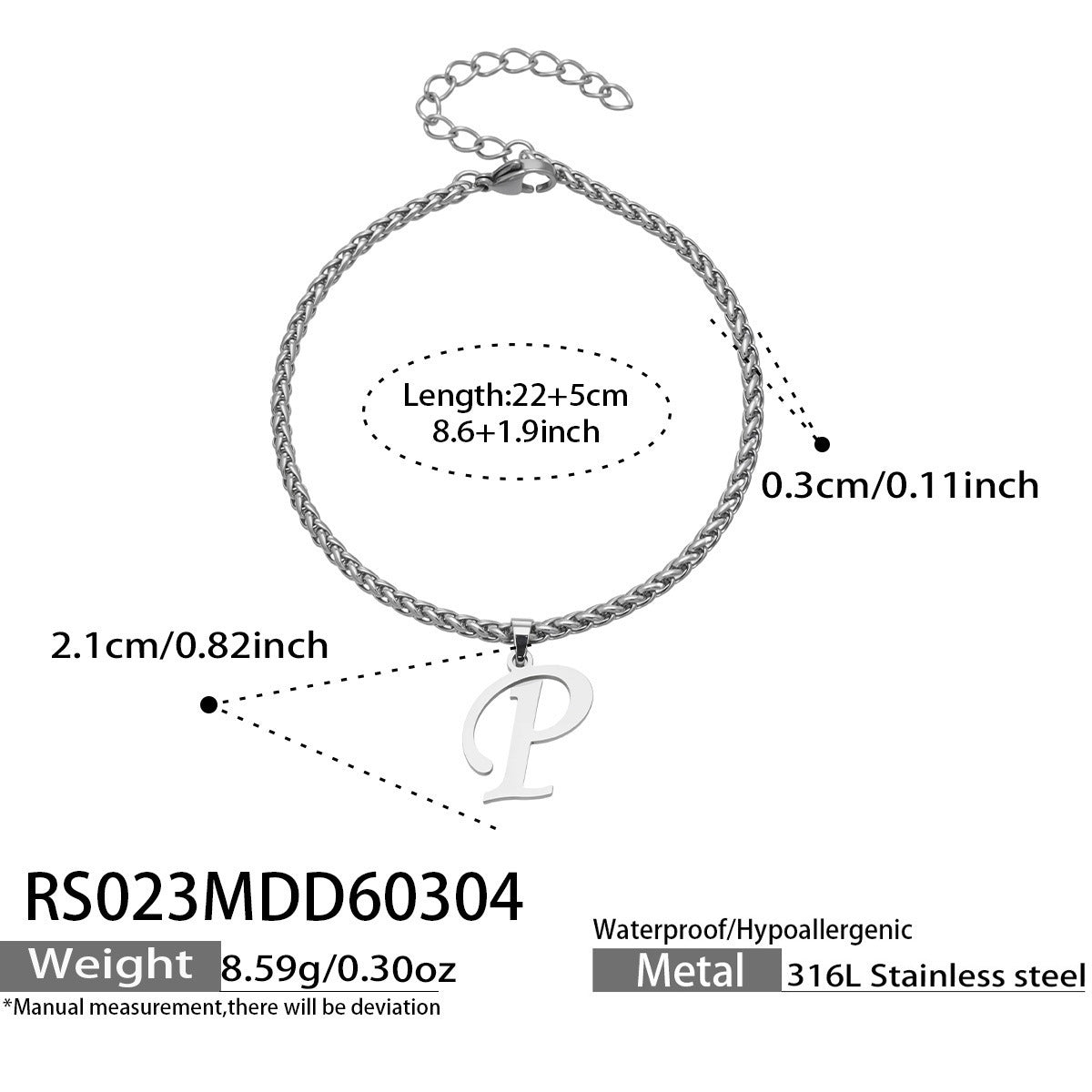 B廠【RS023】ins小眾時尚設計新款26字吊墜腳鍊不銹鋼材質歐美個性簡約腳飾
 26.03-2
