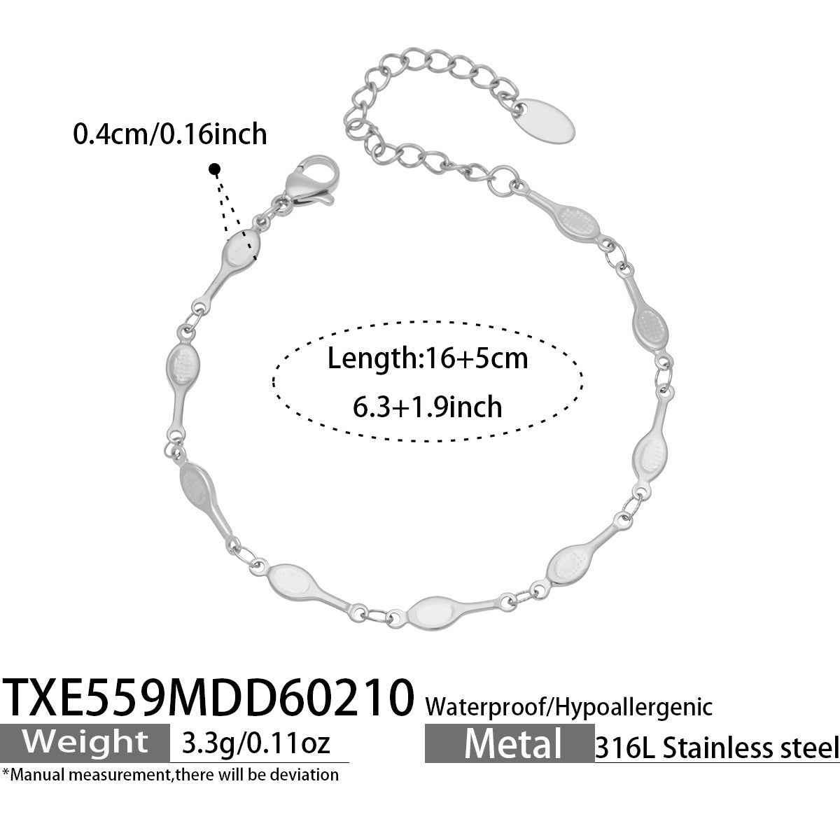 B廠【TXP559】歐美風時尚多巴胺撞色鎖骨項鍊手鍊不鏽鋼滴油材質簡約個性設計感
 26.03-2