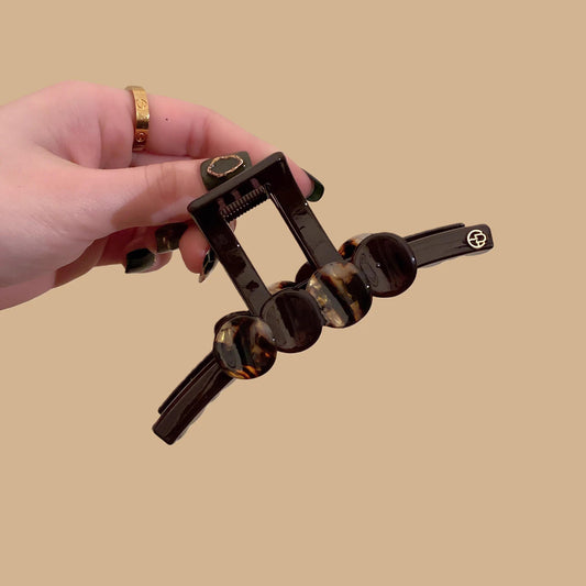 C廠【X65】韓國東大門設計感暈染豹抓夾女高級感氣質後腦勺盤髮鯊魚夾子髮夾
 26.04-1