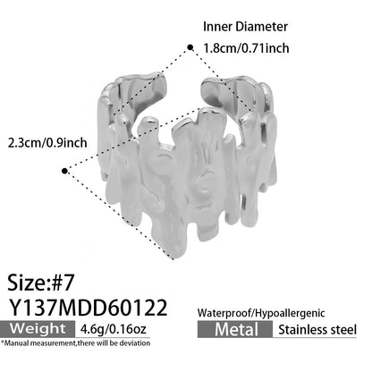 B廠【Y136】歐美ins簡約設計幾何型素圈戒指組合不鏽鋼鍍金小眾時尚開口指環
 26.01-4