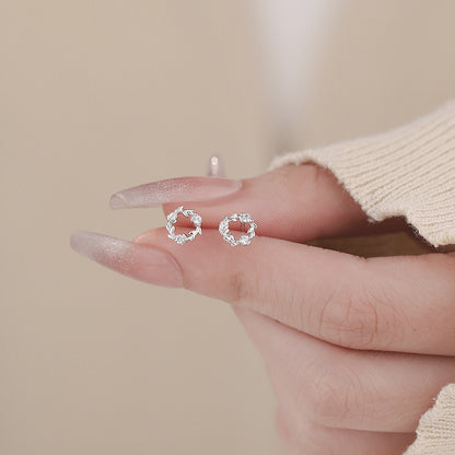 D廠【YC5576E】S999足銀花環耳環幾何設計甜美輕奢冬季爆款簡約小眾耳飾 25.01-4