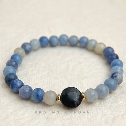 A廠【S192】天然石新中式藍東陵手鍊民族風景區熱賣款原創設計手工手飾女 25.03-4