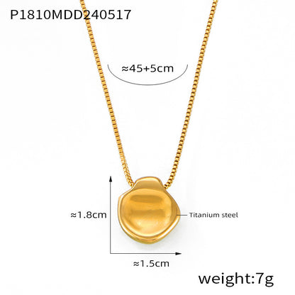B廠【P1810】日系輕奢異形幾何不規則簡約造型吊墜小眾設計鈦鋼鍍18K金項鍊 24.05-4