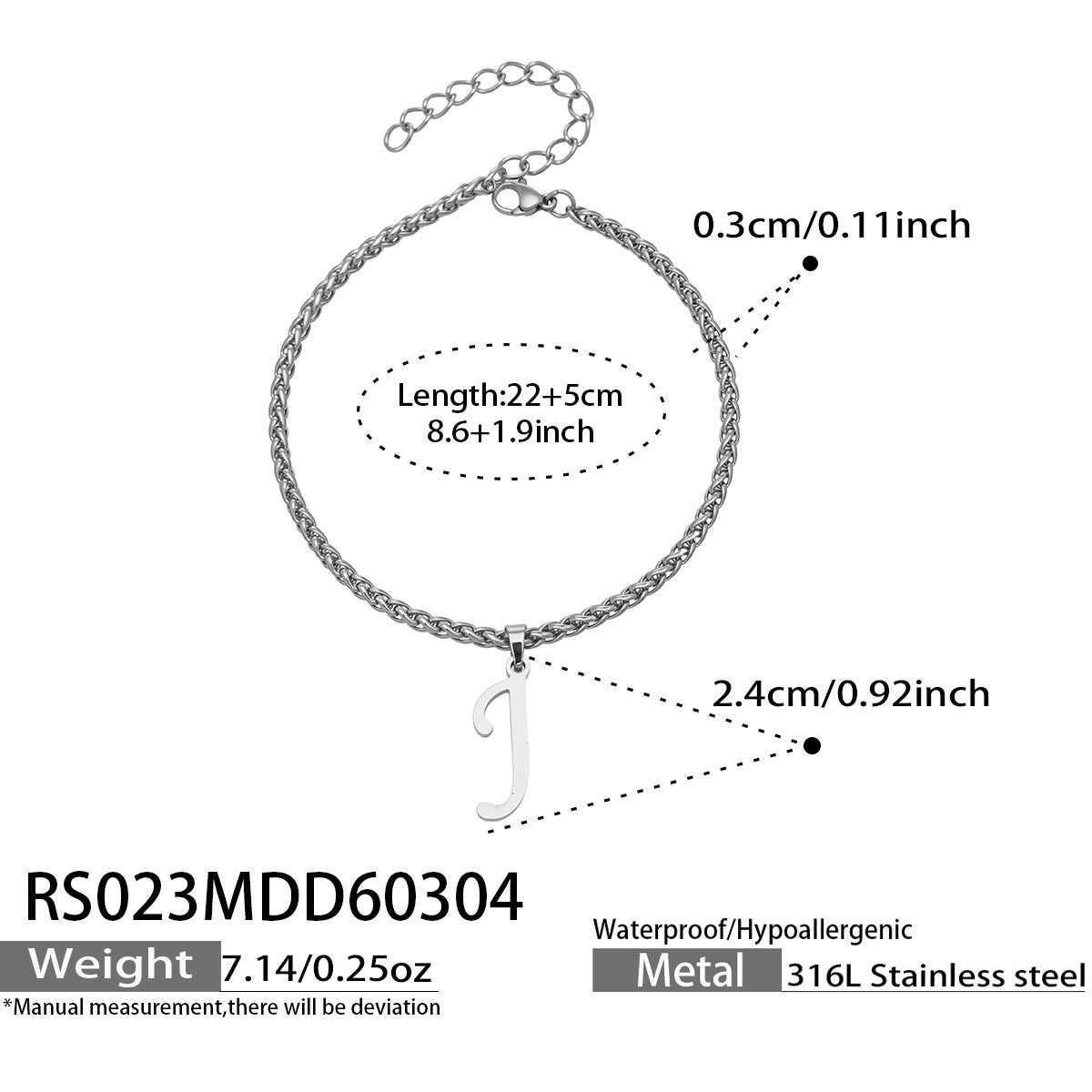B廠【RS023】ins小眾時尚設計新款26字吊墜腳鍊不銹鋼材質歐美個性簡約腳飾
 26.03-2