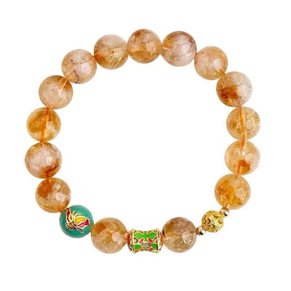 A廠【S237】全新中式天然石黃塔晶水晶手鍊原創設計師2025年全新手飾琺瑯手串女 25.03-4