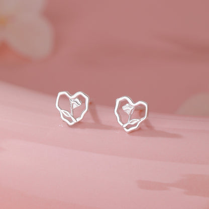 D廠【YC2447E】足銀S999愛心耳環韓風氣質甜美養耳洞溫柔精緻設計感小眾耳飾
 26.03-2