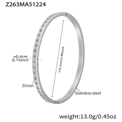 B廠【Z086】不鏽鋼5A鋯石幾何形手鐲鍍18k真金多手環組合 跨國時尚百搭首飾
 26.01-1