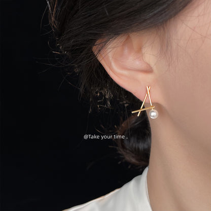 A廠【6687】個性ins設計師款幾何不規則線條感新款耳環飾品 耳環
 25.09-1