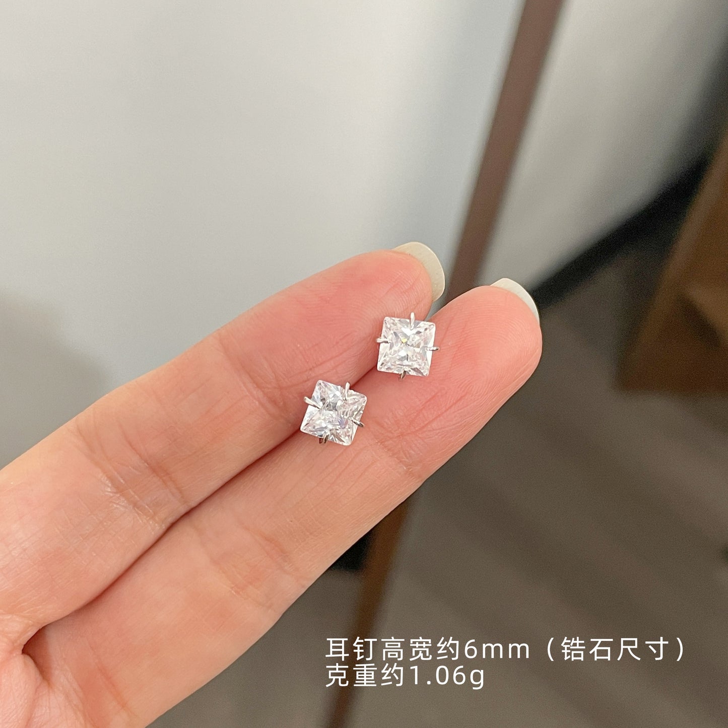 E廠【XDQ10096E】S999純銀四爪愛心閃鑽耳環女迷你小巧星星花鋯石百搭耳飾品
 26.01-2