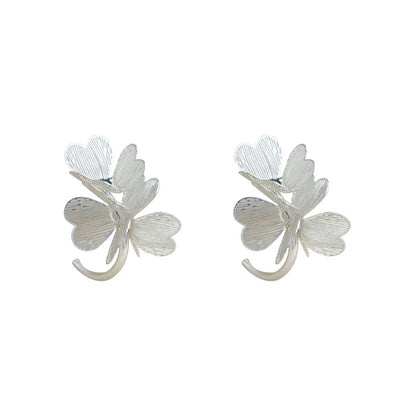 A廠【6595】清新甜美時尚通勤新款度假風鏤空立體幾何花朵耳環耳環
 25.08-5