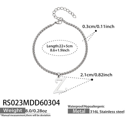 B廠【RS023】ins小眾時尚設計新款26字吊墜腳鍊不銹鋼材質歐美個性簡約腳飾
 26.03-2