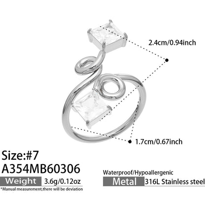 B廠【A489】ins小眾設計超閃5A鋯石戒指幾何形指環歐美網紅熱銷款不鏽鋼飾品
 26.03-2