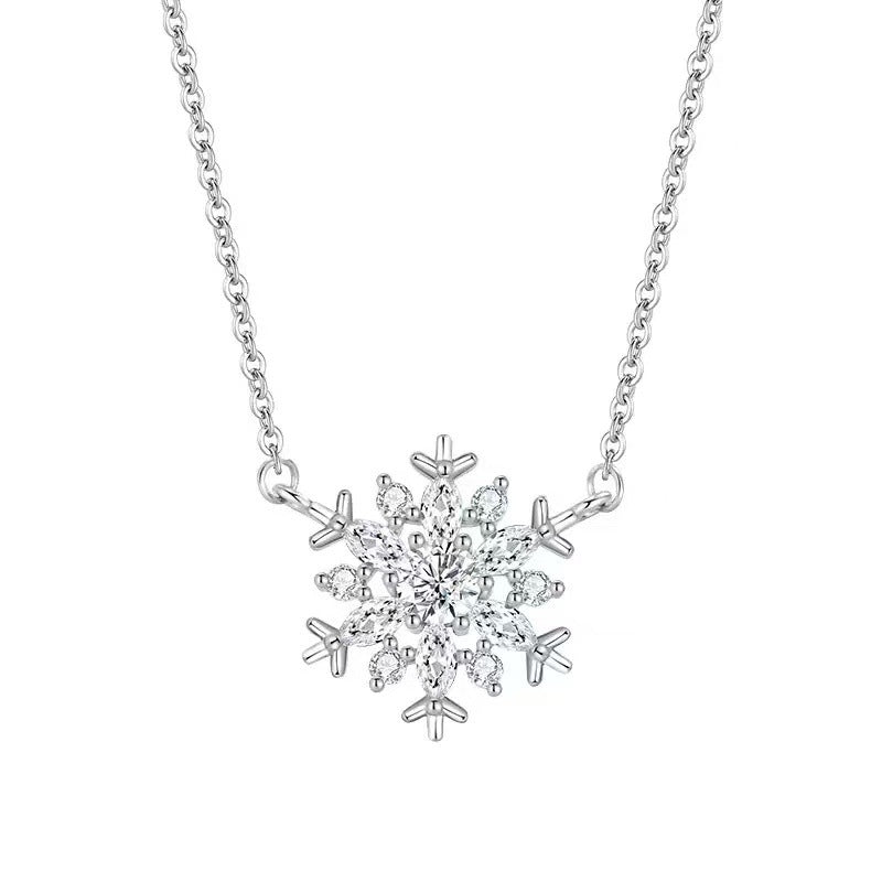 F廠【DQ1079N】S925純銀輕奢小眾夢幻雪花項鍊女精緻唯美鑲鋯石高級感鎖骨鏈
 25.10-4