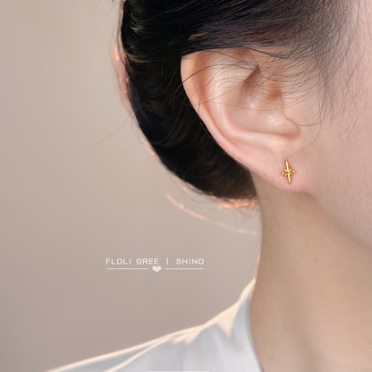 A廠【7175】個性迷你芒星s925銀針不對稱AB款耳環日常通勤睡覺不用摘學生耳飾
 25.12-1