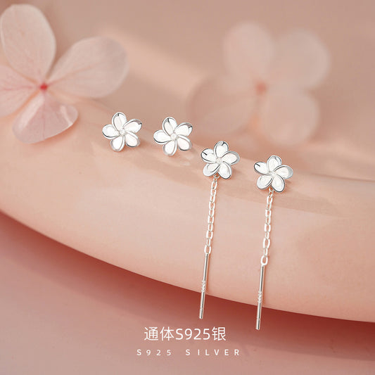 D廠【YC2484E】純銀S925花朵耳環耳線田園風甜美新款簡約日常精美養耳洞耳飾
 26.05-3