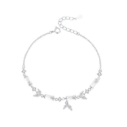 E廠【DQ1230S】原創清冷感白玉髓竹節手鍊女S925純銀新中式小眾百搭手飾銀飾
 26.03-2