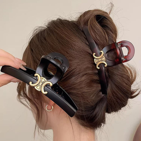 C廠【Y1014】磨砂質感後腦勺盤髮抓夾女大號髮量多高級感鯊魚夾氣質髮夾子頭飾
 26.01-1